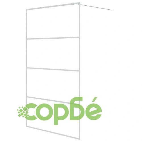 Параван за баня, бял, 115x195 см, прозрачно ESG стъкло ➤ топ цена ➤ sorbe.bg