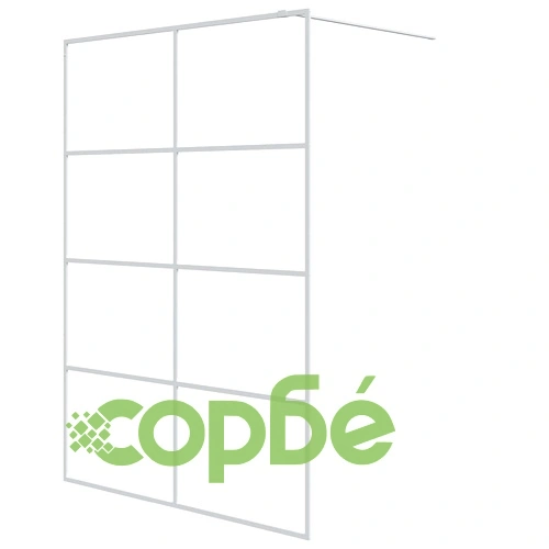 Параван за баня, бял, 140x195 см, прозрачно ESG стъкло ➤ топ цена ➤ sorbe.bg