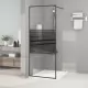 Параван за баня черен 80x195 см прозрачно ESG стъкло