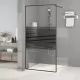Параван за баня, черен, 100x195 см, прозрачно ESG стъкло