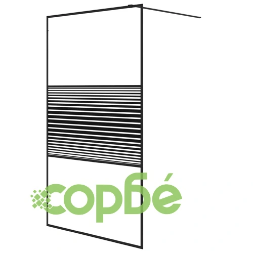 Параван за баня, черен, 115x195 см, прозрачно ESG стъкло ➤ топ цена ➤ sorbe.bg