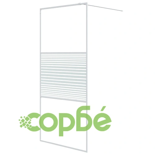 Параван за баня, бял, 90x195 см, прозрачно ESG стъкло ➤ топ цена ➤ sorbe.bg