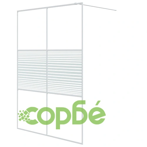 Параван за баня, бял, 140x195 см, прозрачно ESG стъкло ➤ топ цена ➤ sorbe.bg