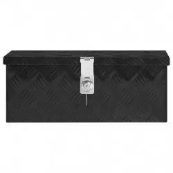 Кутия за съхранение, черна, 50x15x20,5 см, алуминий