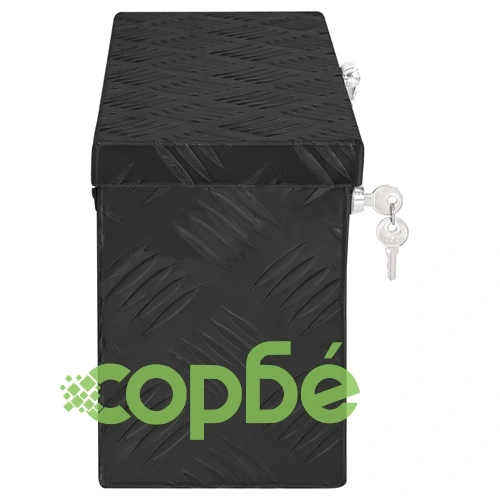 Кутия за съхранение, черна, 50x15x20,5 см, алуминий ➤ топ цена ➤ sorbe.bg