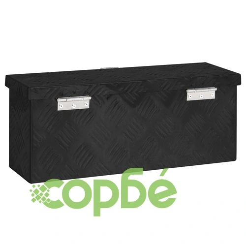 Кутия за съхранение, черна, 50x15x20,5 см, алуминий ➤ топ цена ➤ sorbe.bg