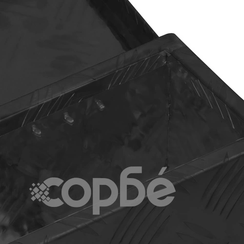 Кутия за съхранение, черна, 50x15x20,5 см, алуминий ➤ топ цена ➤ sorbe.bg