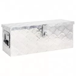 Кутия за съхранение, сребриста, 60x23,5x23 см, алуминий