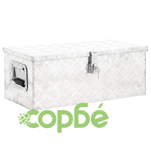 Кутия за съхранение, сребриста, 70x31x27 см, алуминий ➤ топ цена ➤ sorbe.bg
