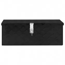 Кутия за съхранение, черна, 70x31x27 см, алуминий