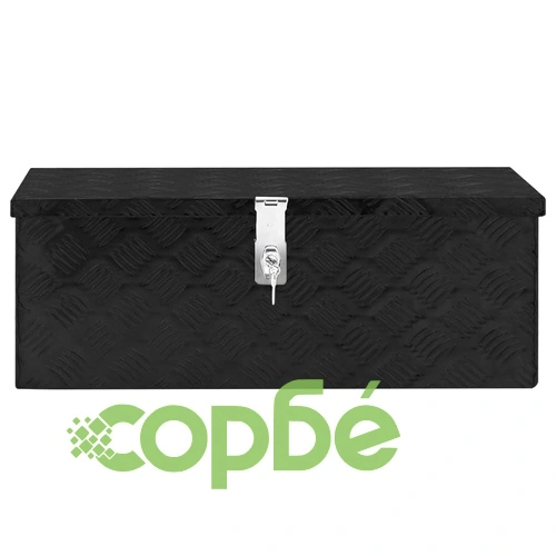 Кутия за съхранение, черна, 70x31x27 см, алуминий ➤ топ цена ➤ sorbe.bg