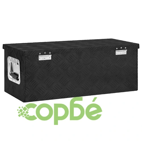 Кутия за съхранение, черна, 70x31x27 см, алуминий ➤ топ цена ➤ sorbe.bg