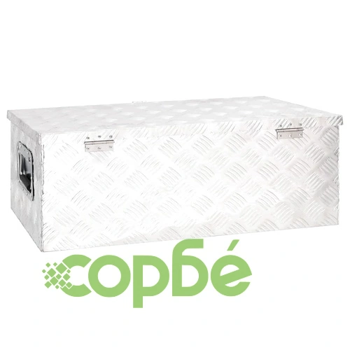 Кутия за съхранение, сребриста, 80x39x30 см, алуминий ➤ топ цена ➤ sorbe.bg