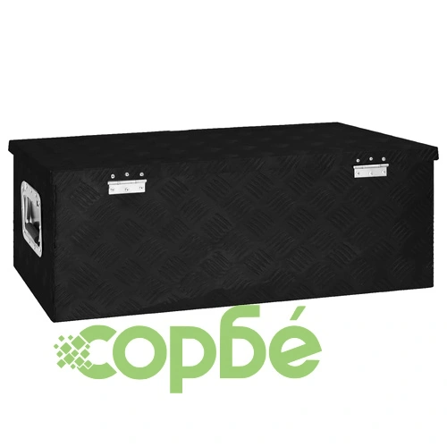 Кутия за съхранение, черна, 80x39x30 см, алуминий ➤ топ цена ➤ sorbe.bg