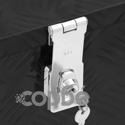 Кутия за съхранение, черна, 80x39x30 см, алуминий ➤ топ цена ➤ sorbe.bg