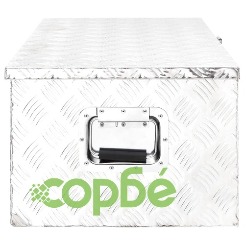 Кутия за съхранение, сребриста, 90x47x33,5 см, алуминий ➤ топ цена ➤ sorbe.bg