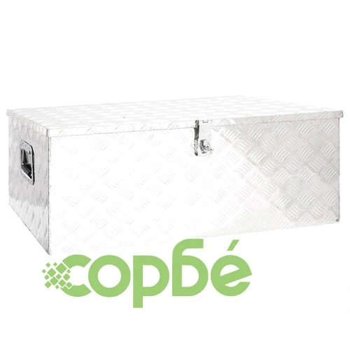 Кутия за съхранение, сребриста, 100x55x37 см, алуминий ➤ топ цена ➤ sorbe.bg