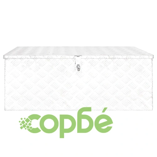 Кутия за съхранение, сребриста, 100x55x37 см, алуминий ➤ топ цена ➤ sorbe.bg