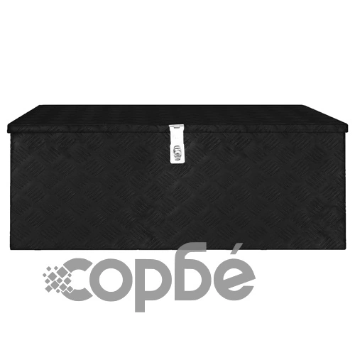 Кутия за съхранение, Черен , 100x55x37 см, алуминий ➤ топ цена ➤ sorbe.bg