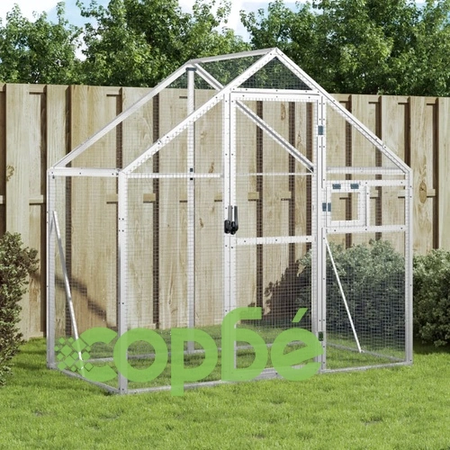 Волиера, сребриста, 179x100x185 см, алуминий ➤ топ цена ➤ sorbe.bg