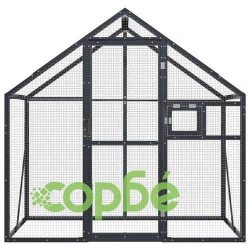 Волиера, антрацит, 179x100x185 см, алуминий ➤ топ цена ➤ sorbe.bg