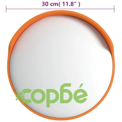 Външно изпъкнало пътно огледало, черно, 30 см, поликарбонат ➤ топ цена ➤ sorbe.bg