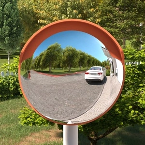 Външно изпъкнало пътно огледало, черно, 30 см, поликарбонат