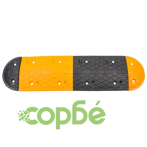 Ограничител на скоростта, жълто и черно, 129x32,5x4 см, каучук ➤ топ цена ➤ sorbe.bg