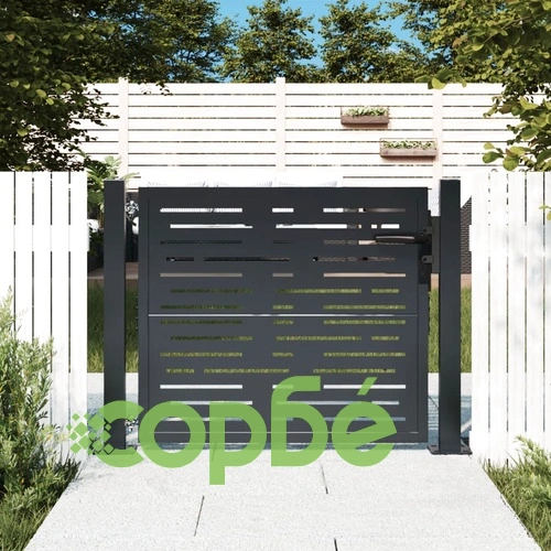 Градинска порта антрацит 105x105 см стомана квадратен дизайн ➤ топ цена ➤ sorbe.bg
