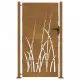 Градинска порта, 105x180 см, кортенова стомана, дизайн с треви