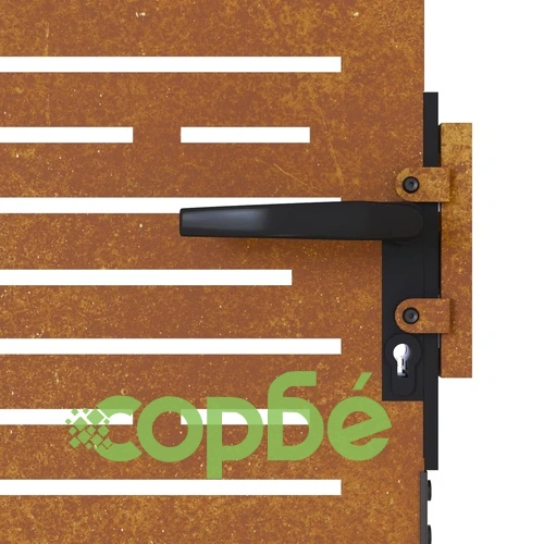 Градинска порта 85x75 см кортенова стомана дизайн с прорези ➤ топ цена ➤ sorbe.bg