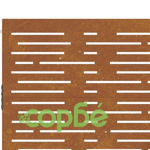 Градинска порта 105x205 см кортенова стомана дизайн с прорези ➤ топ цена ➤ sorbe.bg