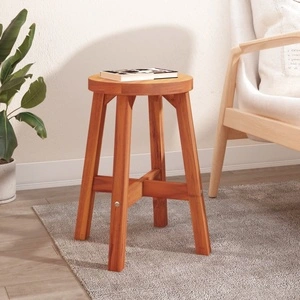 Табуретка, кафява, 38x38x45 см, кръгла, масивно дърво акация