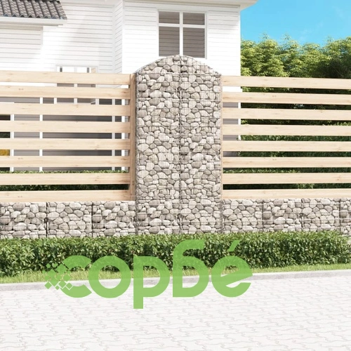 Дъговидна габионна кошница 100x30x220/240 см поцинковано желязо ➤ топ цена ➤ sorbe.bg
