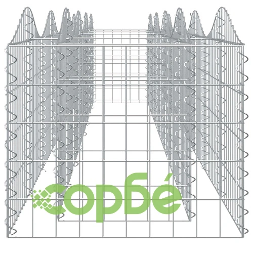 Извит габион повдигната леха 400x50x50 см поцинковано желязо ➤ топ цена ➤ sorbe.bg