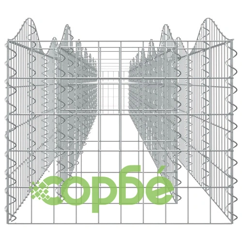 Извит габион повдигната леха 600x50x50 см поцинковано желязо ➤ топ цена ➤ sorbe.bg