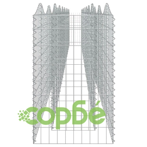 Извит габион повдигната леха 800x50x100 см поцинковано желязо ➤ топ цена ➤ sorbe.bg