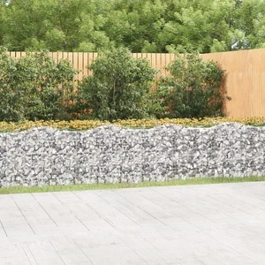 Извит габион повдигната леха 800x100x100 см поцинковано желязо