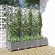 Градински сандък с пергола, светлосив, 120x40x121,5 см, PP