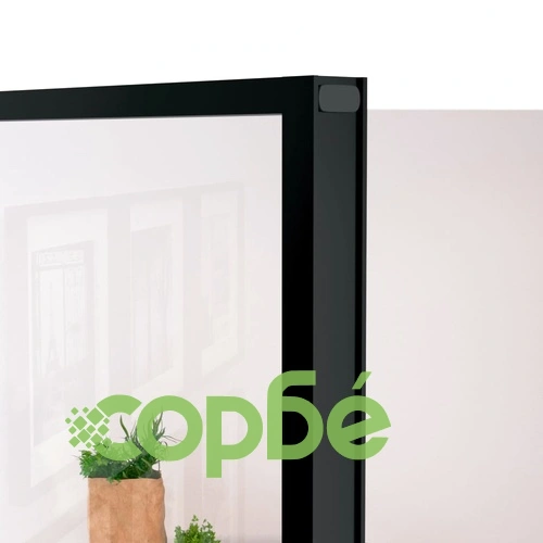 Интериорна врата черна 76x201,5 см закалено стъкло и алуминий ➤ топ цена ➤ sorbe.bg