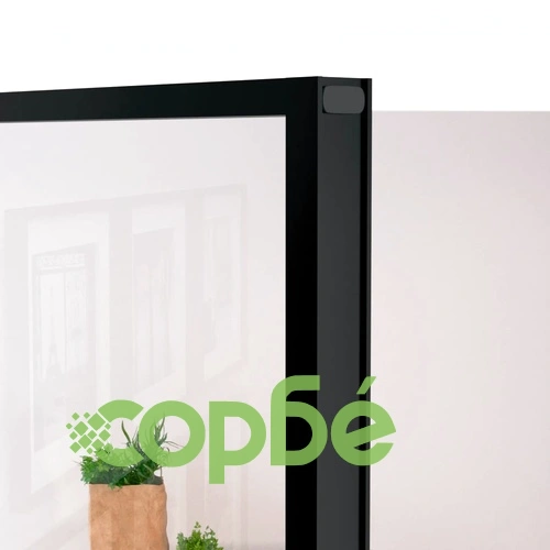 Интериорна врата черна 102x201,5см закалено стъкло и алуминий ➤ топ цена ➤ sorbe.bg