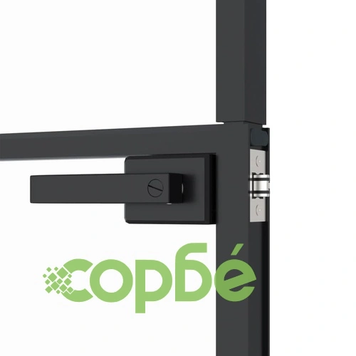 Интериорна врата черна 102x201,5см закалено стъкло и алуминий ➤ топ цена ➤ sorbe.bg