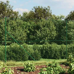 Плетена оградна мрежа с фланец, зелена, 2x10 м