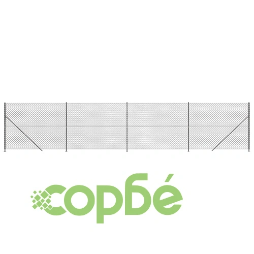 Плетена оградна мрежа с фланец, антрацит, 2,2x10 м ➤ топ цена ➤ sorbe.bg