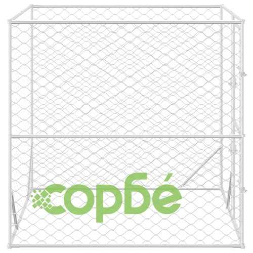 Външна клетка за куче сребриста 2x2x2 м поцинкована стомана ➤ топ цена ➤ sorbe.bg