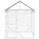 Външна клетка за куче с покрив сребриста 2x2x2,5 м стомана