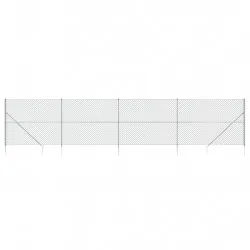 Плетена оградна мрежа с шипове, сребриста, 2x10 м