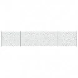 Плетена оградна мрежа с фланец, сребриста, 1,4x10 м