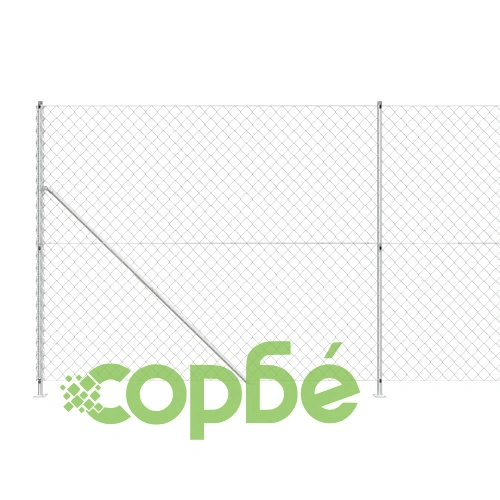 Плетена оградна мрежа с фланец, сребриста, 2x10 м ➤ топ цена ➤ sorbe.bg
