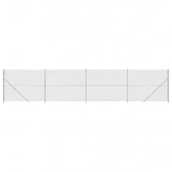 Плетена оградна мрежа с фланец, сребриста, 2,2x10 м